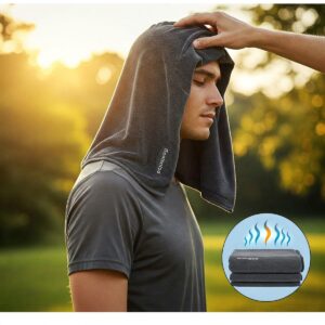 The perfect cooling towel providing relief after outdoor activities.