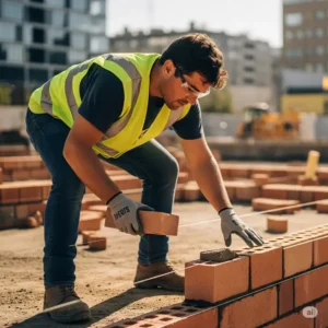 A worker actively engaged in their task, protected and visible in a durable and cool safety vest.