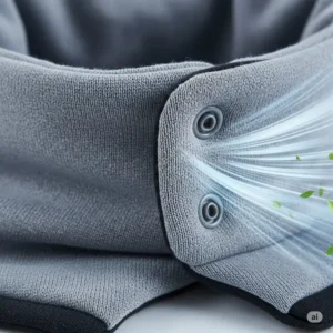 Textured close-up of the breathable, soft fabric of a snap on cooling neck scarf, ideal for heat relief.