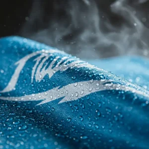 Close-up of a Milwaukee cooling towel in action, highlighting its absorbent material and cooling effect.