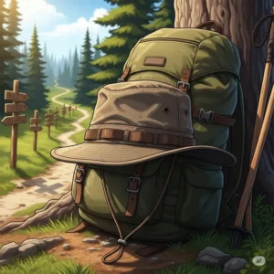 A durable outdoor travel hat with a secure chin strap, designed for hiking and adventurous treks.