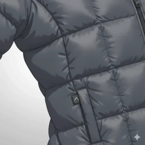 Close-up of the insulation material and quilted pattern used in this high-performance running jacket.