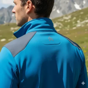 A softshell jacket, a popular choice among the best hiking jackets for men, offering stretch and breathability.