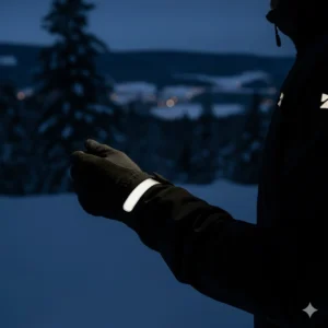 Enhanced safety: Reflective accents on the cuff and shoulder of the winter running jacket for low-light visibility.