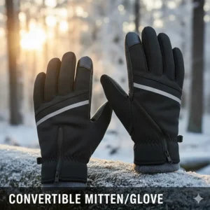 Versatile convertible running gloves that transform into mittens for extra cold protection.