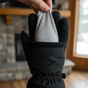 Detail shot of a thin, seamless thermal liner designed to fit comfortably inside any outer glove for added warmth.