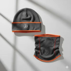 A thermal running beanie and breathable neck gaiter for cold-weather protection.