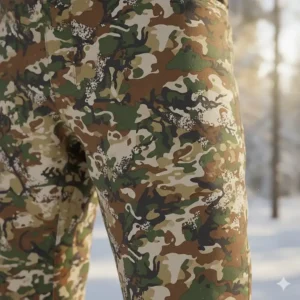 Full shot of the True Timber Strata camouflage pattern option for the cold weather hunting pants.