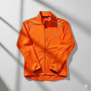 A lightweight windproof and water-resistant running jacket with reflective details.