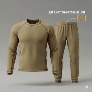 A technical illustration of the moisture-wicking thermal base layer used in Air Force cold weather gear.