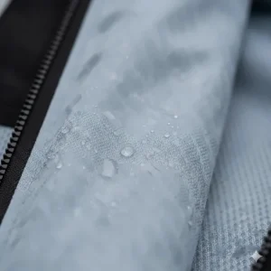 The moisture-wicking inner liner of a summer riding jacket designed to pull sweat away from the skin.