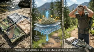 Camouflage patterned cooling bandanas designed for hunting, fishing, and outdoor sports.