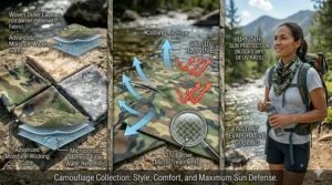 Graphic highlighting the UPF 50 sun protection offered by patterned cooling bandanas.